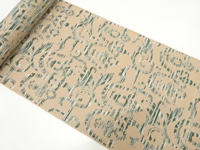 JAPANESE KIMONO / ANTIQUE KIMONO FOR SUMMER PATTERNED WOVEN 8-SUN OBI 